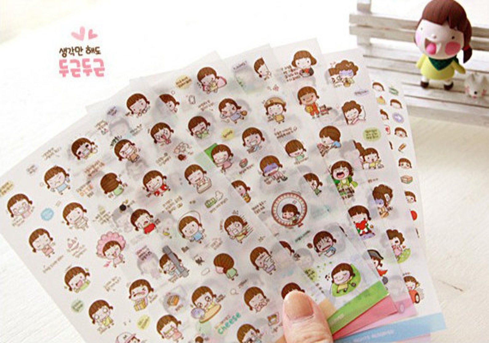 Cute girl momo stickers set Diary Deco Sticker Set Korean Etsy