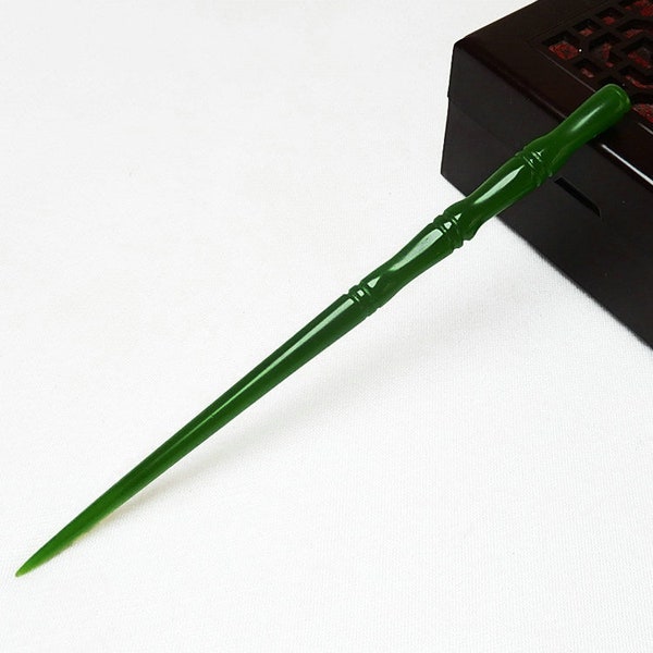 Vintage grüne Jade Bambus Design Haar-Stick-Haargabel chinesische Hanfu-Haarnadel, Retro Jade-Haarnadel, traditionelles Haar klebt Haarschmuck