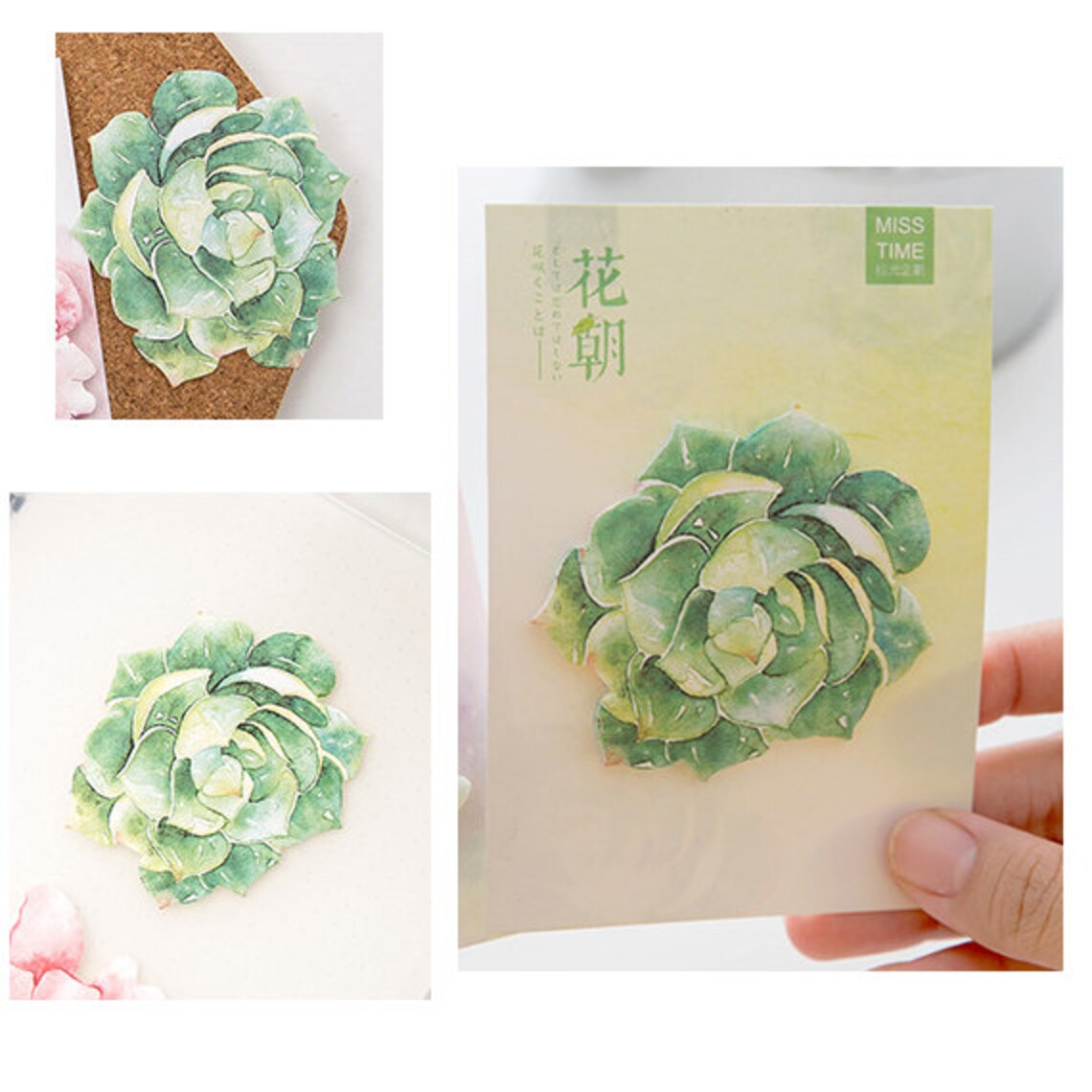Green Flower Sticky Notes Flower Sticky Note Memo Stick Etsy