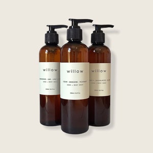 Organic Hand and Body Wash, 250ml, Natural Castile, Olive Oil Soap infused with Essential Oils and Kelp Extract
