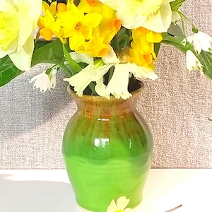 Vase Medium Curvy Size in Green Glaze