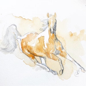 Portraits de chevaux personnalisés | Portrait de cheval à l&#39;aquarelle | Portrait « Aura » | Peinture à partir de vos photos | Peinture cheval | Cadeau pour amateur de chevaux