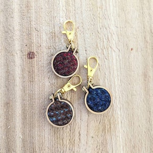 Harris Tweed® Keychain | Bridle Tag | Tweed Keychain | Collar Charm | Groomsman Gift | Stocking Stuffer for Him Bridle Charm