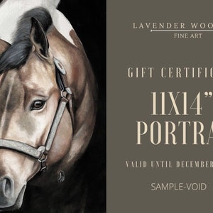 Custom Pet Portrait Gift Certificate | Horse Portrait Gift Certificate | Last Minute Gift | Custom Painting Gift Card | Dog Portrait |