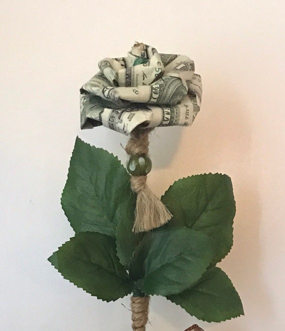 Money Rose With Stand Great Gift Ideas Gaduation Wish Of Prosperity New Job