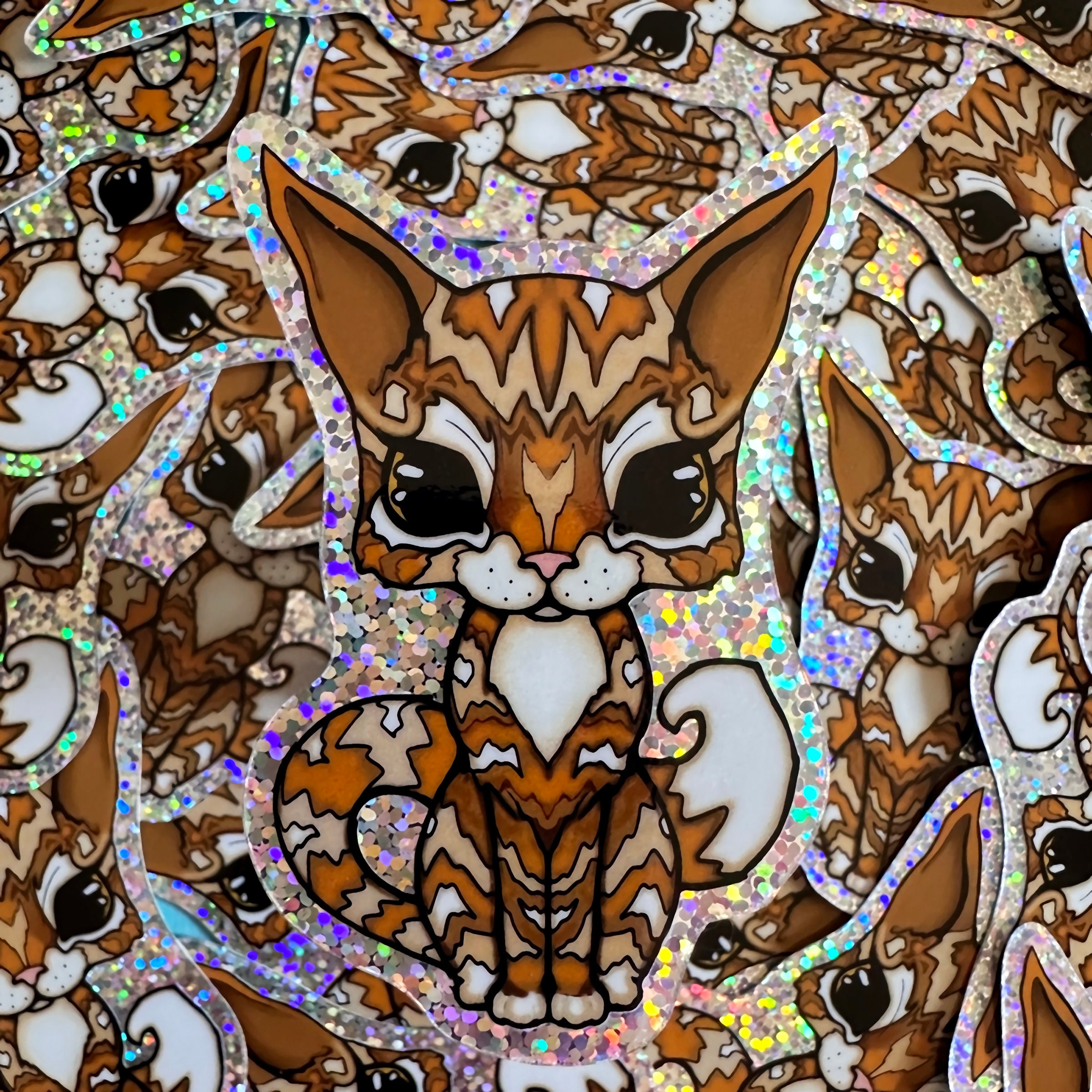 Glitter Kitty Sticker 3-pack - Etsy