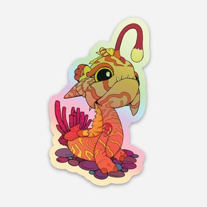 Holographic Angler Dragon Sticker 3-pack