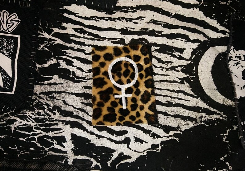 Handpainted leopard feminism feminine symbol patch