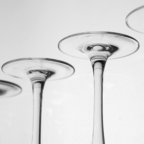 Red Wine Glasses Stems Black & White Photo Print  | Bar Restaurant Decor | Wine Theme Art | Winery Decor l Wine Gifts