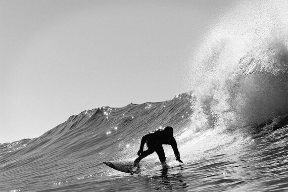 Vintage Art Surfing Surf Boards Print Canvas Beach Photo Black White Large