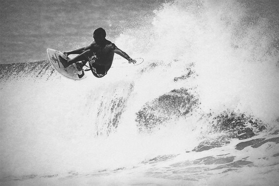 Vintage black and sale white surf prints