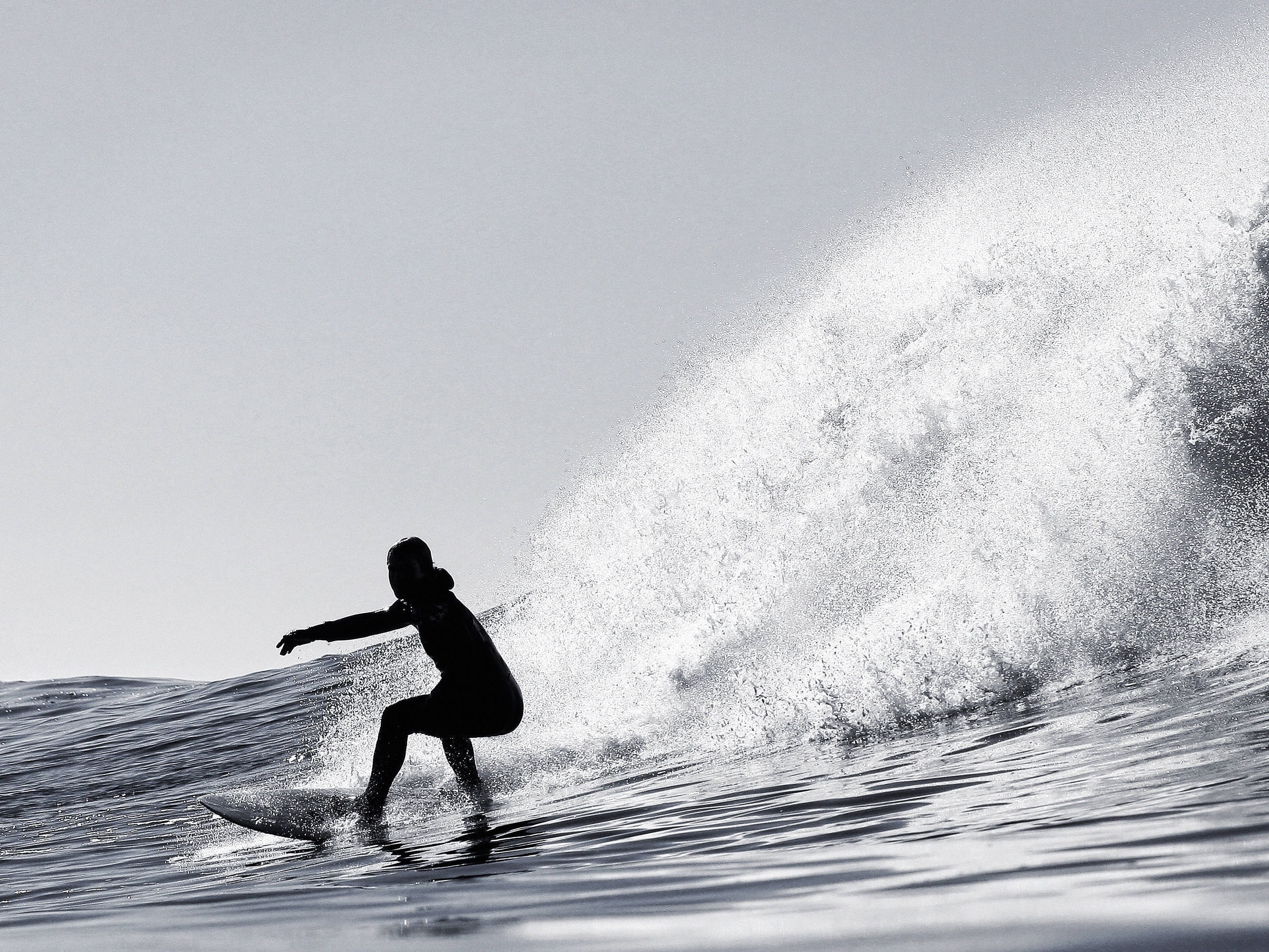 Black and White Surfing Photograph, Surf Art, California, Surfer
