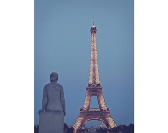 Eiffel Tower Photo - Photography of the Eiffel Tower at night in the City of Paris, France.