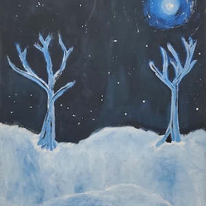 Trees in Winter Moonlight