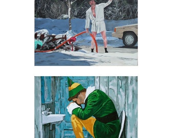 Christmas Vacation / Elf  - Two Paintings, One print