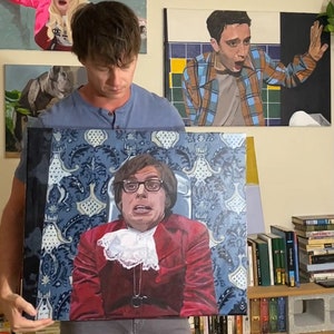 Austin Powers Badezimmer Kunst Handgemalt Original Original Painting