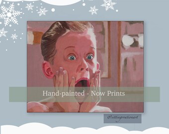 Home Alone Bathroom Print | Unframed | Hand-Painted