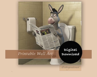 Donkey Bathroom Art | Digital Download