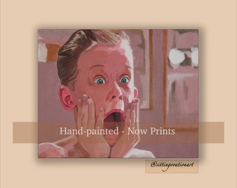 Home Alone Bathroom Print | Unframed | Hand-Painted