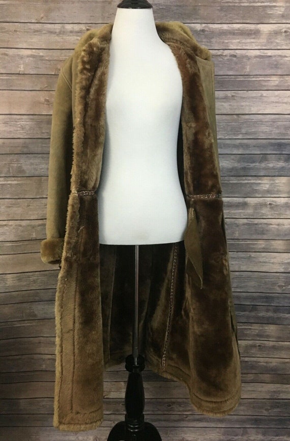 Vintage Long Shearling Coat - image 9