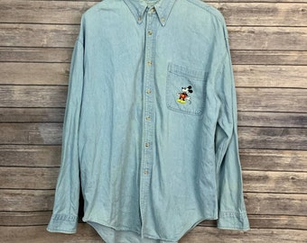 Vintage Disney Button Down Denim Shirt