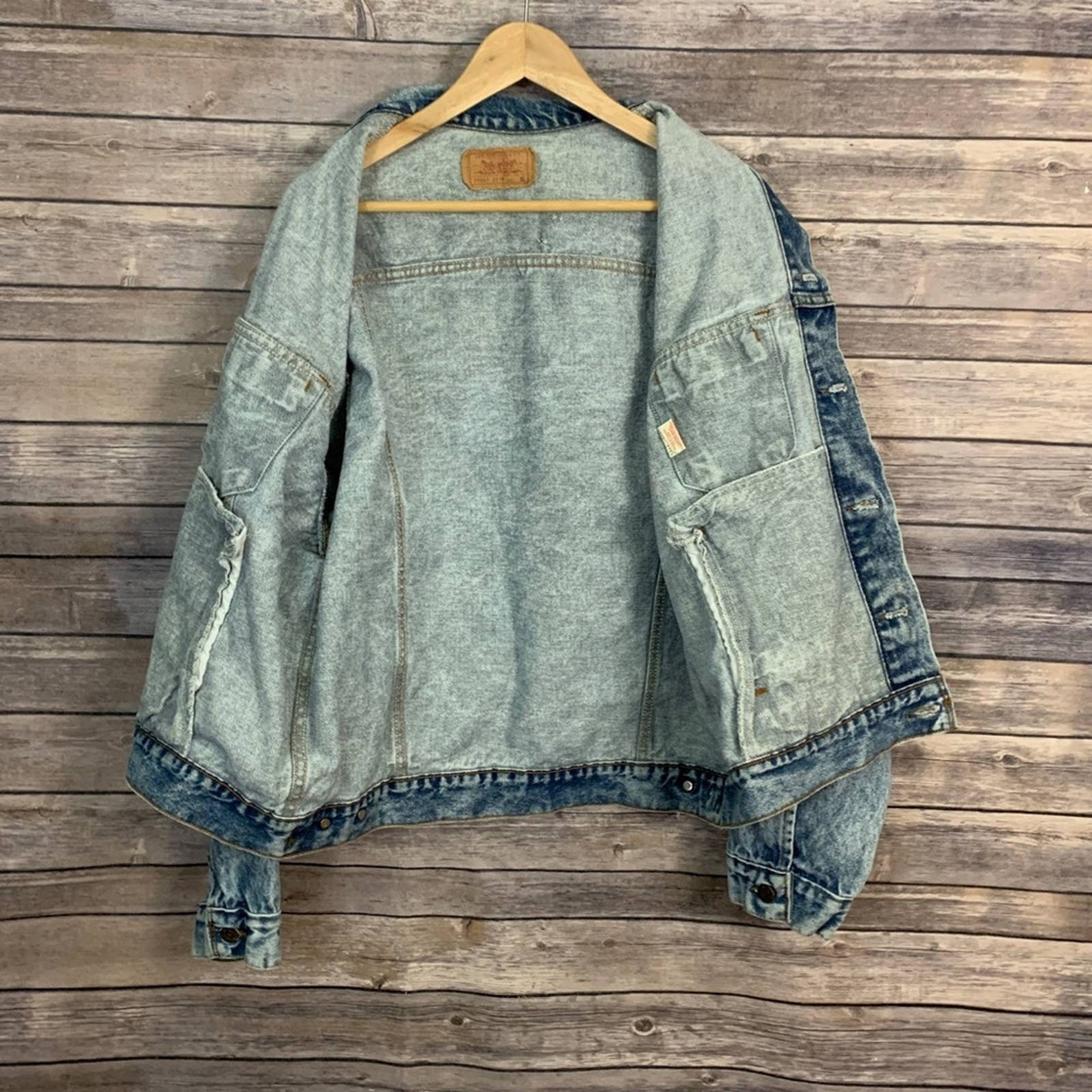 Vintage Levi es Herren Säure waschen Denim Jacke | Etsy