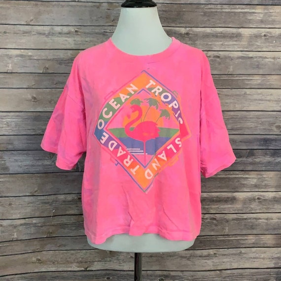 Vintage Ocean Tropic Island Trade Pink Tie Dye Tee