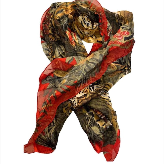Vintage silk scarf tie Gem