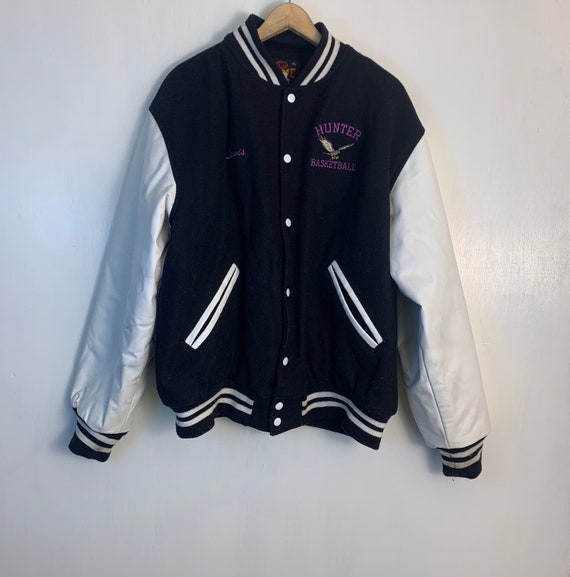 Vintage Hunter Basketball Varsity Letterman Jacket - image 1