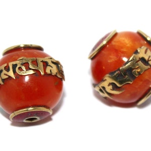 Amber coral beads Turquoise Beads 2 beads Nepalese Beads Tibetan Beads Tibet Beads bohemian jewelry boho jewelry yoga Tribal beads BDS418