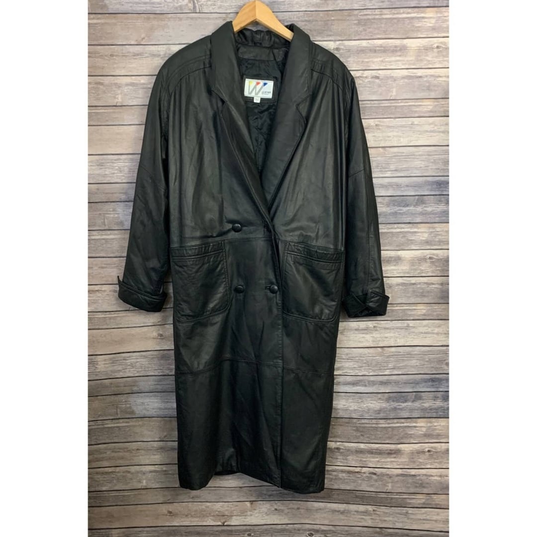 Vintage Wilson Long Leather Jacket - Etsy
