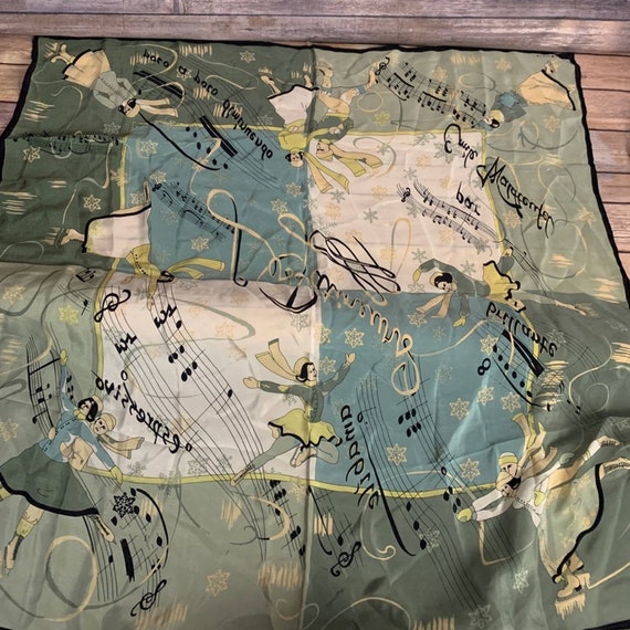 Vintage Marja Kurki Figure Skating Printed Scarf