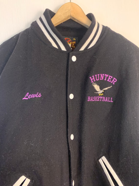 Vintage Hunter Basketball Varsity Letterman Jacket - image 5