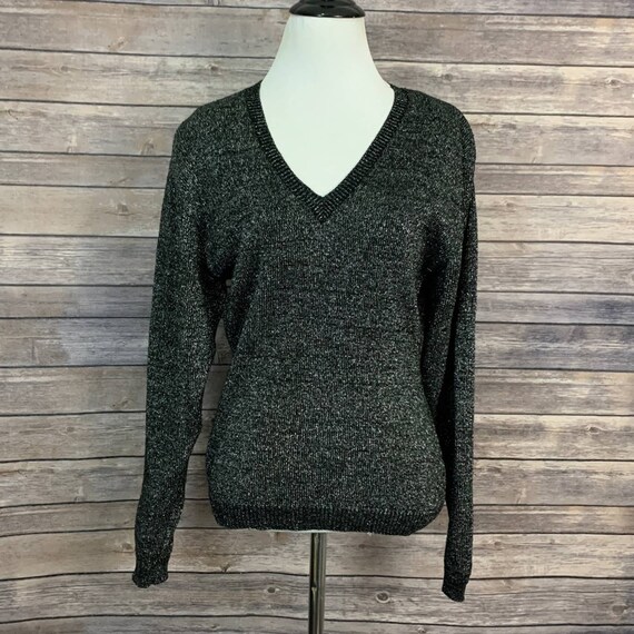 Vintage Kansai Yamamoto Black Metallic Sweater