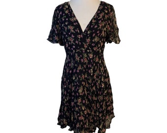 Vintage All That Jazz Black Floral Dress