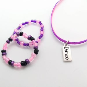 Marisol Jewelry Set  - Ribbon Necklace for 18&quot; Dolls - Marisol Inspired Dance Necklace & Beaded Bracelet Set - Stocking Stuffer