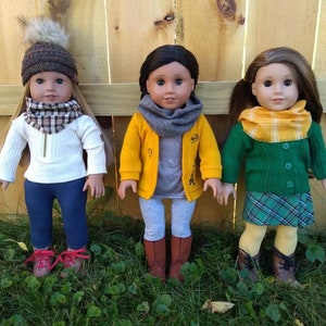 Plaid Infinity Scarf for 18" Dolls - Fall Scarf for Dolls