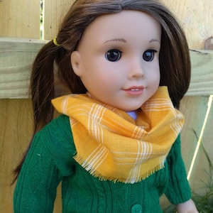 Plaid Infinity Scarf for 18&quot; Dolls - Fall Scarf for Dolls
