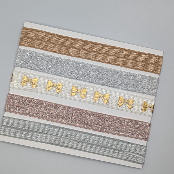 Holiday 2021 Frosty Frills Headband Set - Rose Gold, Silver, White Headbands for 18" Dolls