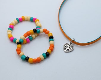 Evette Inspired Doll Jewelry: Tree Necklace & Beaded Bracelet Set