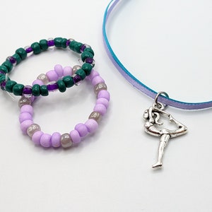 McKenna Inspired Doll Jewelry: Gymnastics Necklace & Beaded Bracelet Set