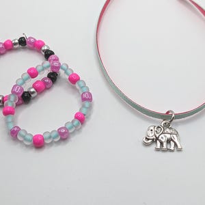 Kavi Inspired Doll Jewelry: Elephant Necklace & Beaded Bracelet Set