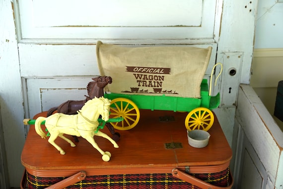 Vintage 1959 Marx Toys Pioneer Covered Wagon 1370P, Wagon and Horses, Whip  & Water Pail Included, Cowboy Western Collectibles, 20 1/2 Long - Etsy  Norway