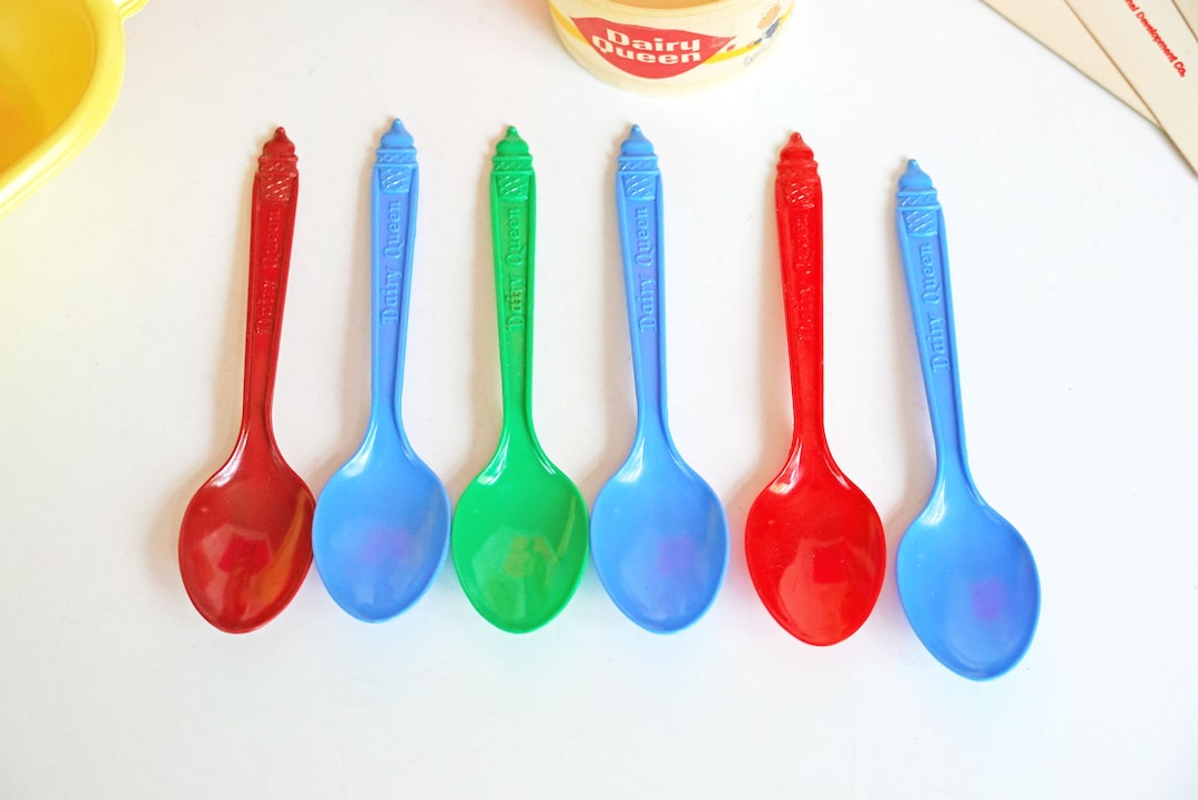 Vintage Dairy Queen Ice Cream Spoons Lot of 6 Colored Plastic Etsy