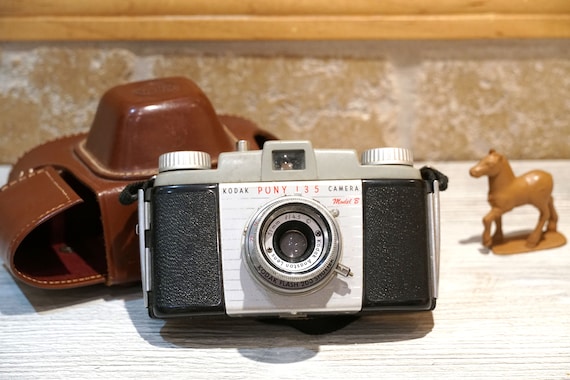 Vintage 1950 Kodak Pony 135 B Camera With Strap & Leather