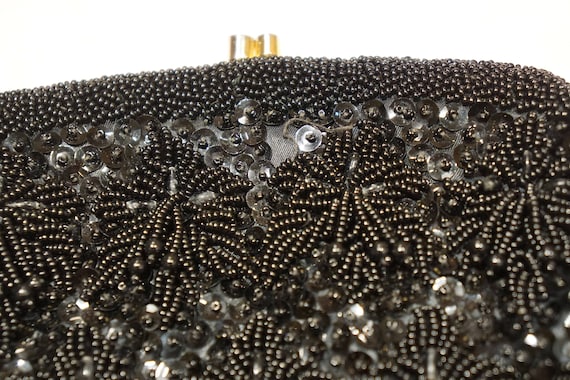 Vintage Mr. John Hand-Beaded Black Clutch/Shoulde… - image 3