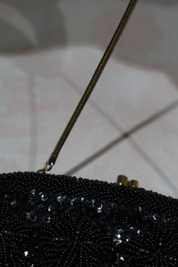 Vintage Mr. John Hand-Beaded Black Clutch/Shoulde… - image 10