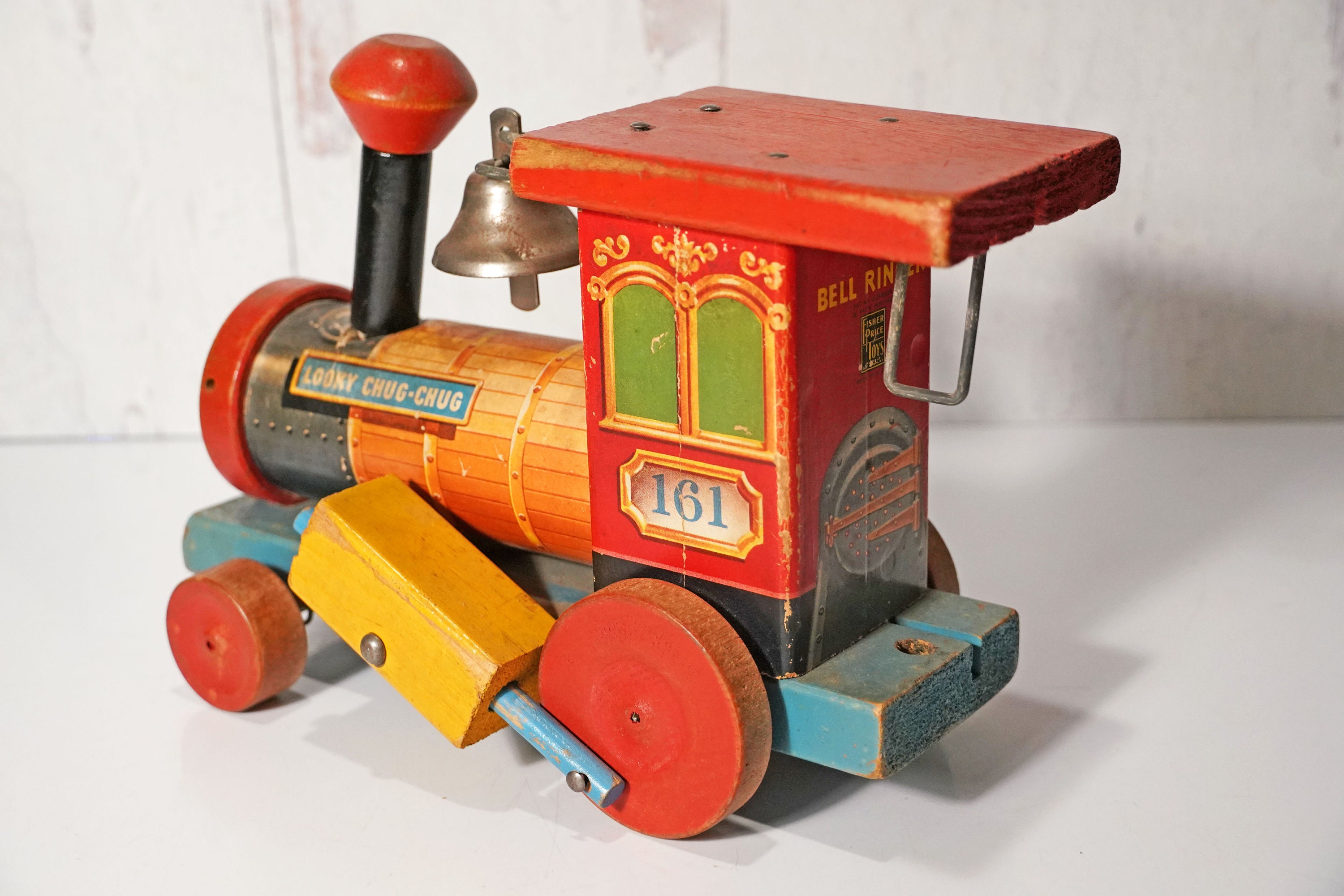 Vintage 1949 Fisher Price Looky Chug Chug, No 161, Wood Toy Vintage 1949 Fisher Price Looky Chug Chug, No 161, Wood Toy