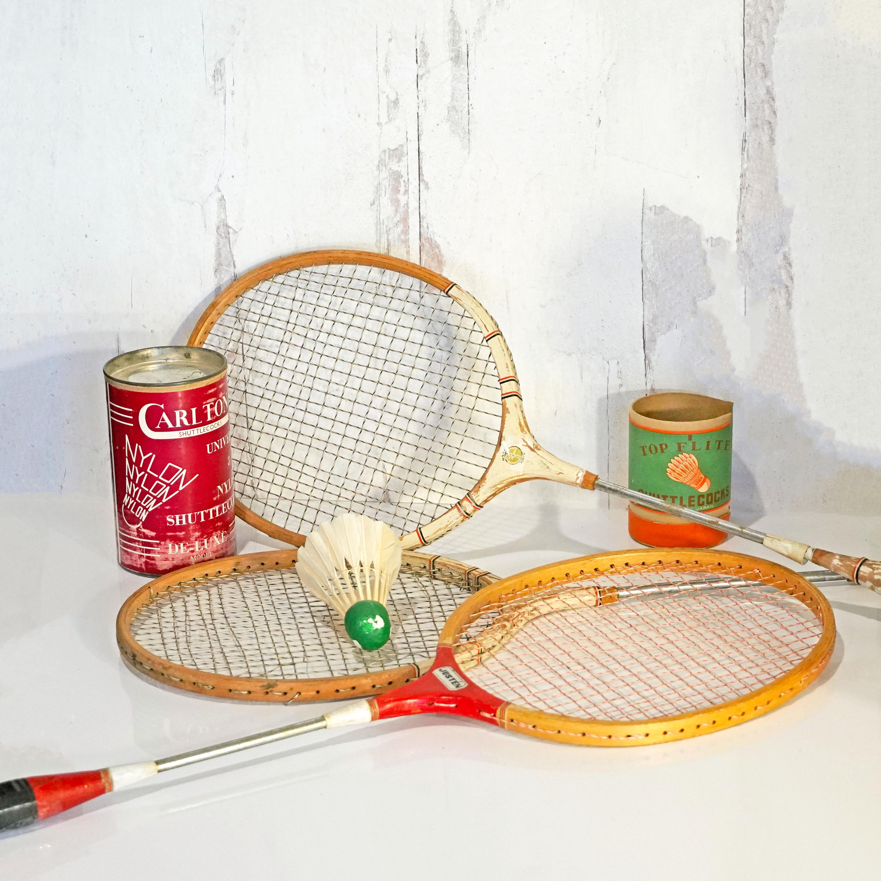 Lot De Raquettes Vintage De Badminton Et Squash - Occasion