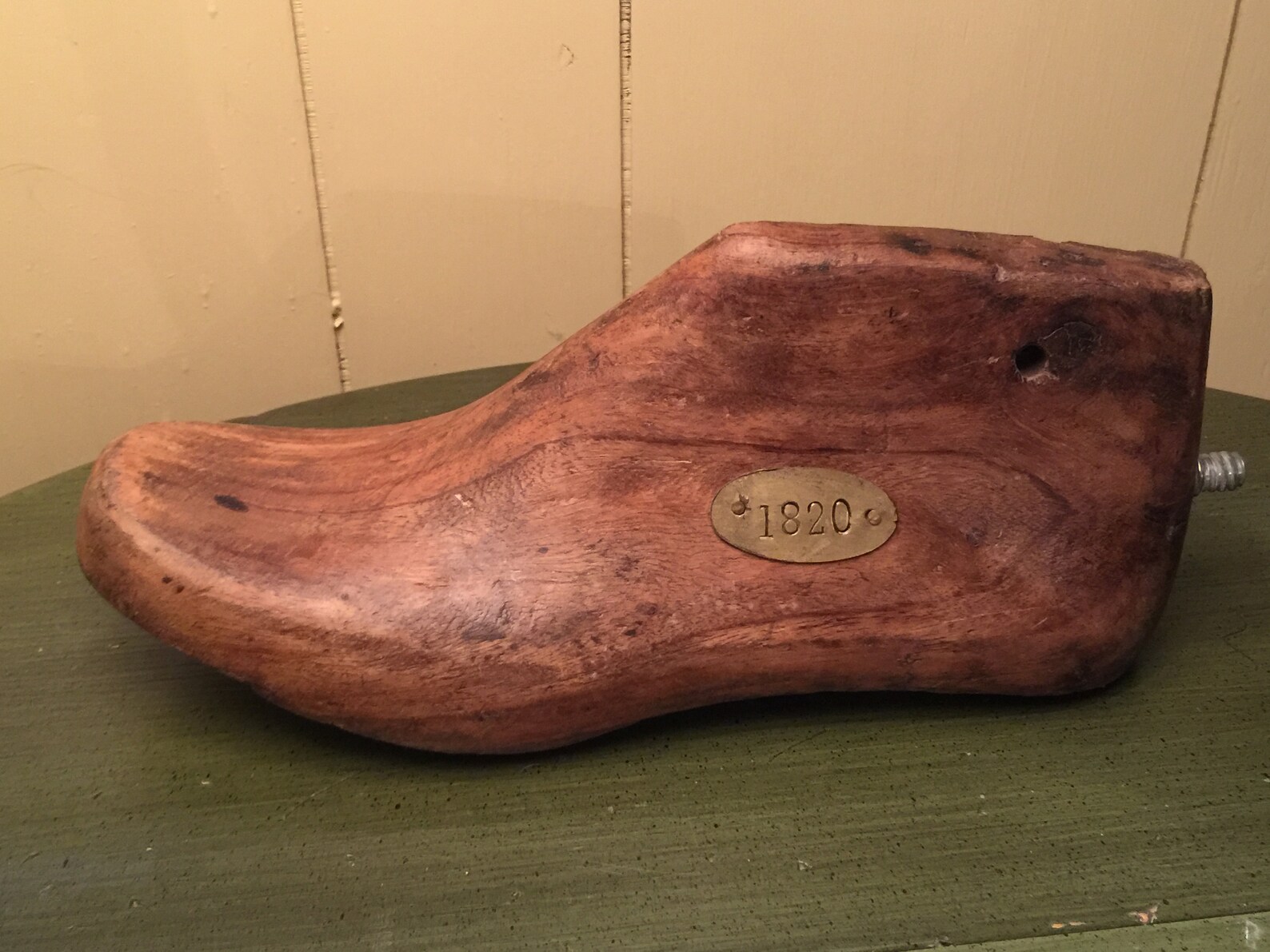 Antique 1820 Wooden Shoe Last Form With Engraved Brass Plate Etsy
